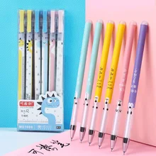 Stylo effaçable à poignée lavable, 3 pièces/ensemble 0.5mm, stylo Gel d'encre bleu noir, fournitures scolaires et de bureau pour étudiants, papeterie cadeau