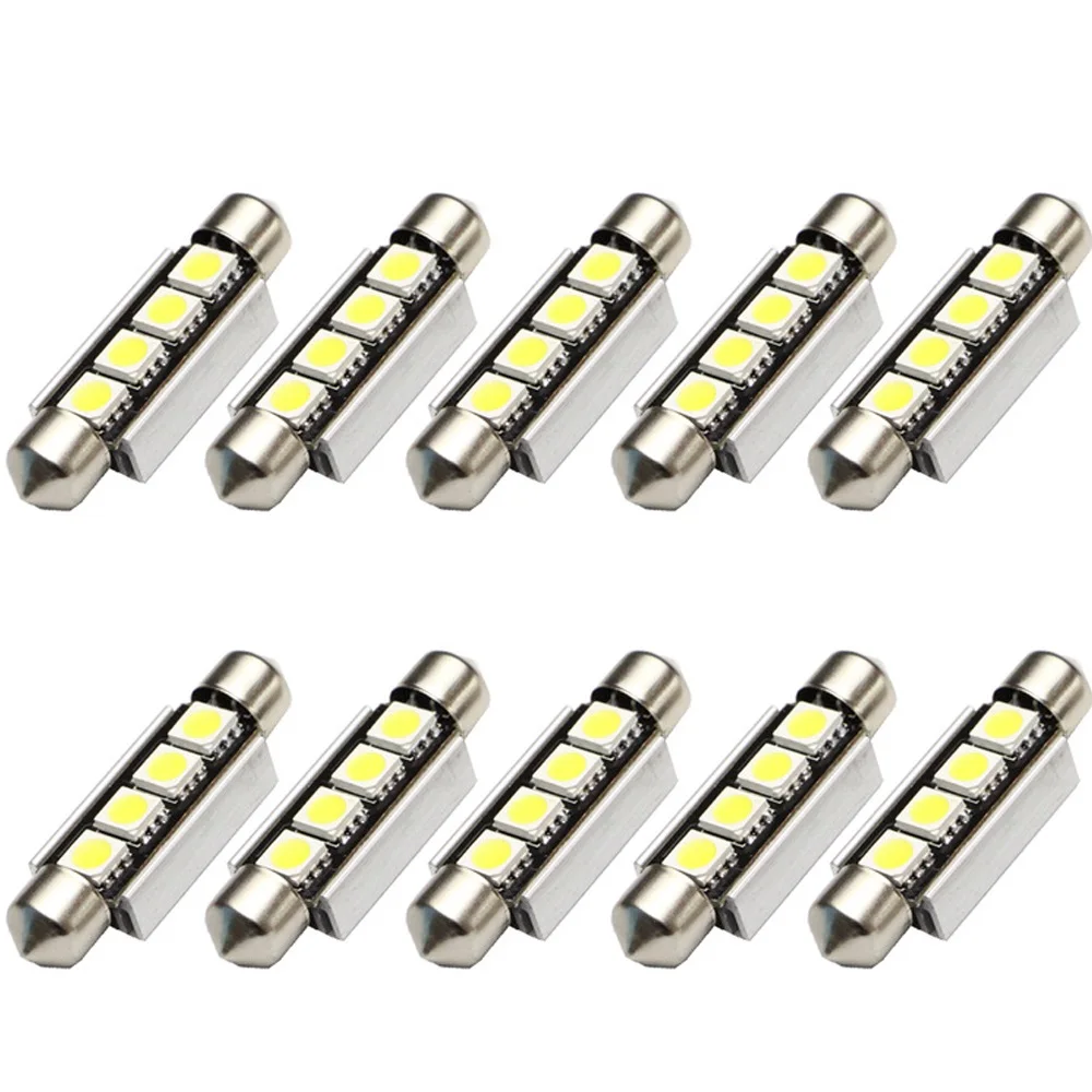 10x44 мм 5050SMD чисто белая купольная гирлянда светодиодные лампы для чтения карт 6413