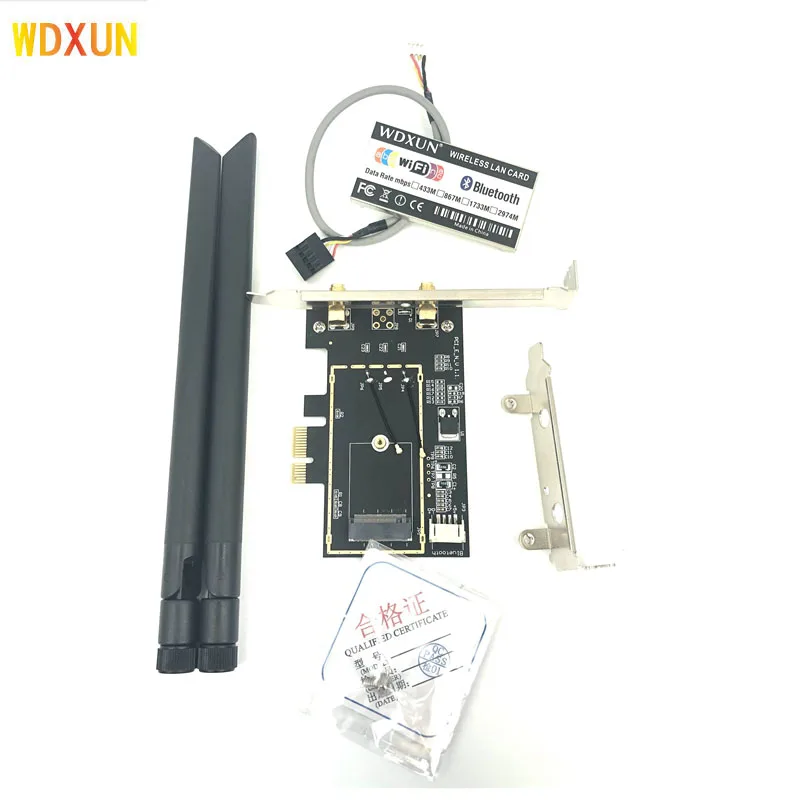 Mini Pci-e Card Mạng Dành Cho Máy Tính Để Bàn Pci-e Adapter Chuyển Đổi Cho 7260hmw AX200 BCM94060CD Wifi Bluetooth Để Bàn WIFI PC Thẻ wifi card Network Cards