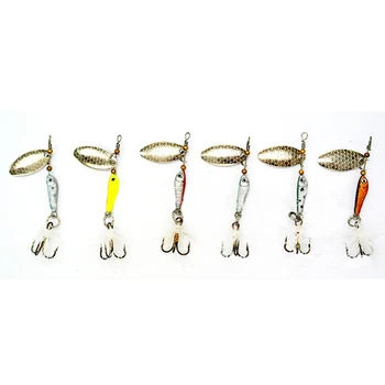

Colorful Fishing gear 12pcs Trout Spoon Metal Fishing Lures Baits Bass