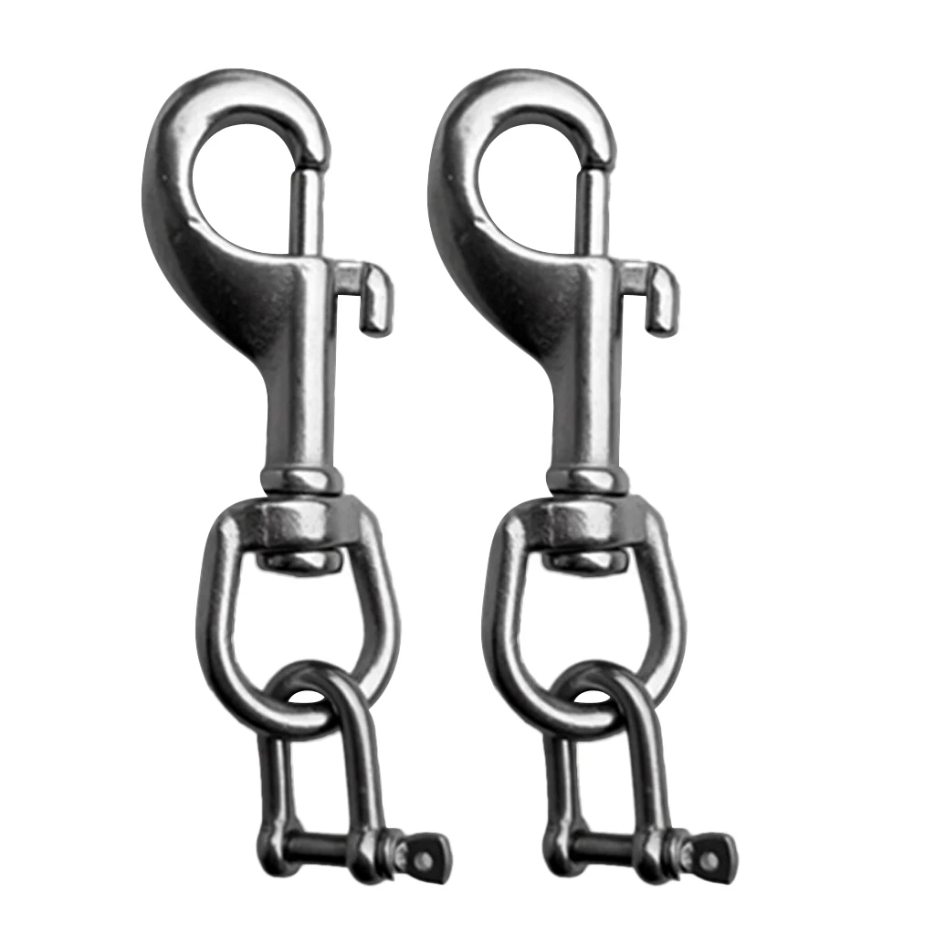 Perfeclan Scuba Diving Torch Holder Single End Snap Clip D Ring Shackle 2pcs