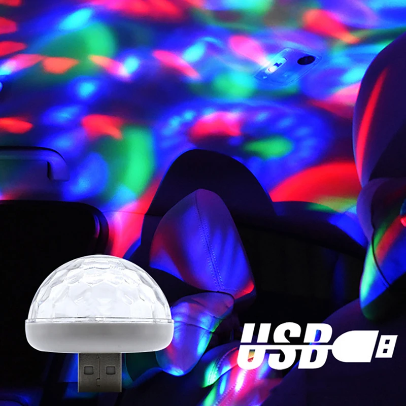 Миниатюрный шар CARCTR цветной светодиодный светильник RGB со звуковым управлением