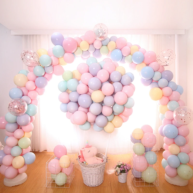 DCM 1 шт 10 дюймов многоцветные пастельные воздушные шарики в виде леденцов Свадебные шарики круглые Макарон шар украшение арки@ 09