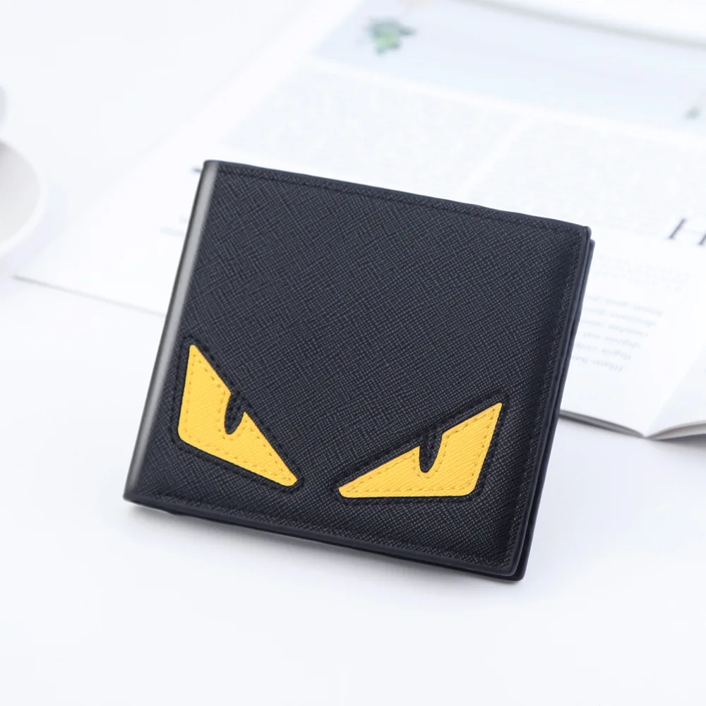 

Hengsheng MEN'S Wallet Short Korean-style Fashion Little Monster Wallet Cross Pattern Wallet