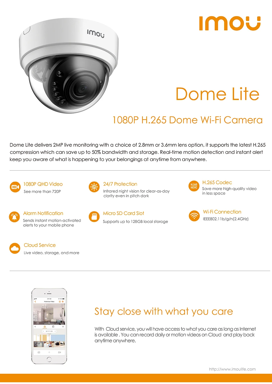 Сетевой видеорегистратор Dahua IMOU IPC-D22 IPC-D42 купол Lite 2MP 4MP Wi-Fi Камера H.265 Беспроводной Камера облако Sd карты памяти Встроенный микрофон IP67
