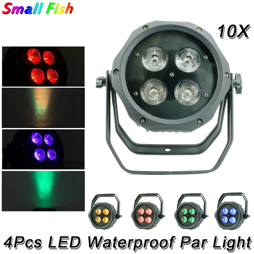 10Pcs/Lot DMX Controller RGBWUV Colors Waterproof Par Light Disco DJ Wedding Banquet Wash Light Professional Stage Beam Lights