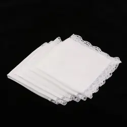 Lot de 5 mouchoirs en dentelle pour hommes et femmes 23 X 