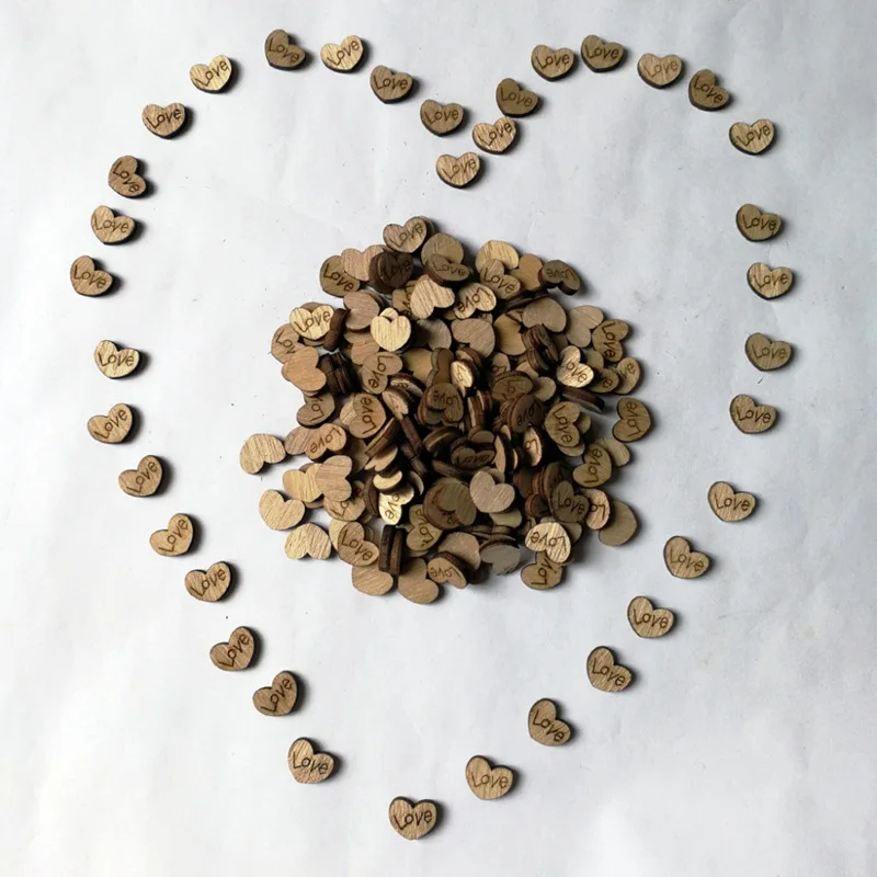 Деревенский деревянный «любящее сердце» свадебный стол посыпать Цветы Украшения дети \'s DIY ручной патч 200 шт./компл