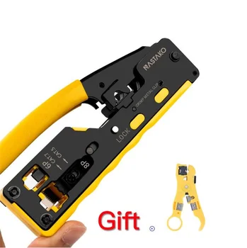 

Network Crimper EZ RJ45 Tool Cable Crimping Tools for RJ45 Cat7 Cat6 Cat5 RJ11 RJ12 Modular Plugs Metal Clips Pliers
