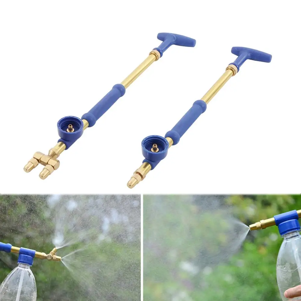 

Single Head/Double Heads Bottle Interface Garden Trolley Brass Gun Sprayer Adjustable Nozzle Water Pressure Atomization Sprayer