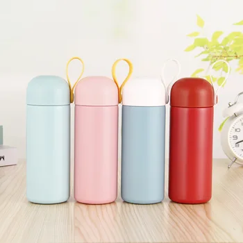 

400ML Stainless Steel Vacuum Flask Cute Thermos Bottle With Rope Water Bottle Outdoor Portable Travel Car Cup