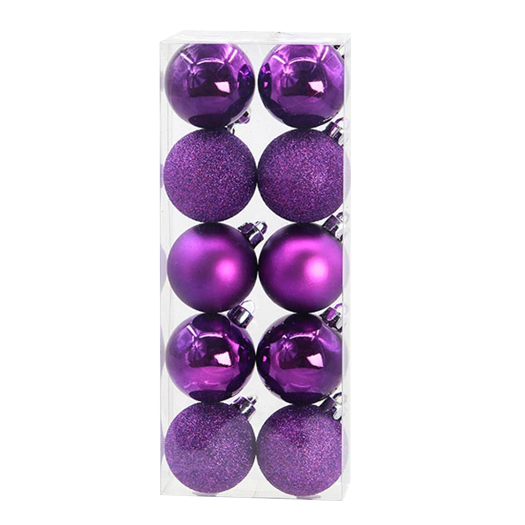 Purple 10 шт. креативный Рождественский шар Блестящий Матовый блестящий шар украшения для рождественской елки вечерние украшения DIY украшения для фестиваля - Цвет: Purple