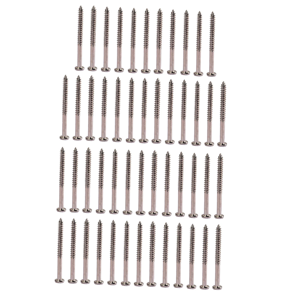 50 Pieces Bass Guitar Pickup Mounting Screws for PB JB P90 Pickups Nickel