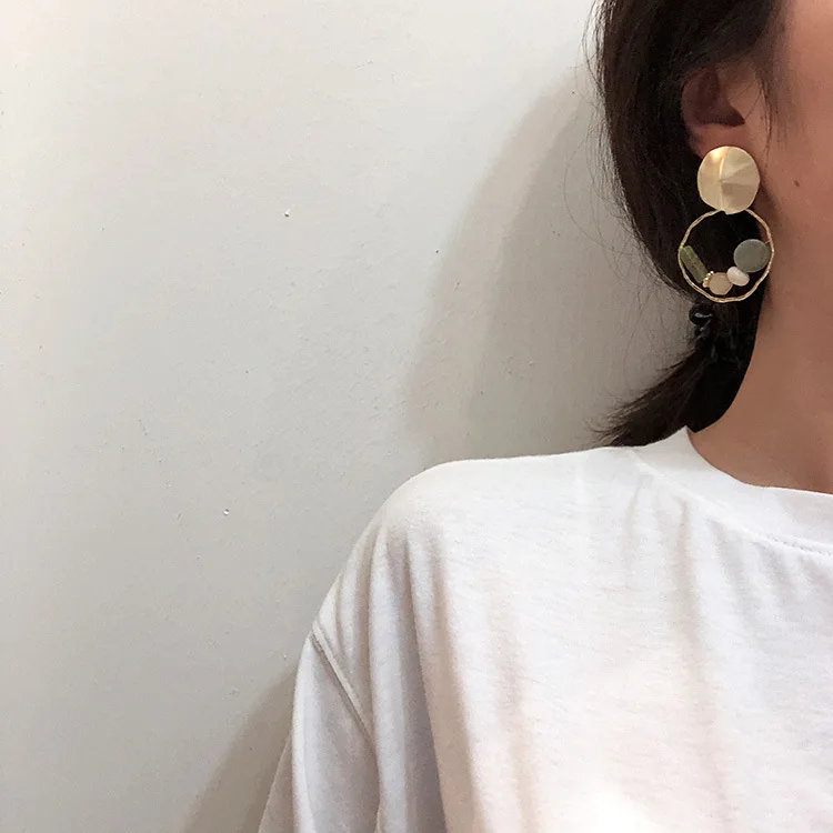 2019 S925 Fashion Korean Natural Stone Earrings for Women Unique Simple Ball Beaded Big Dangle Drop Earring Party Charm Jewelry 2019 S925 Fashion Korean Natural Stone Earrings for Women Unique Simple Ball Beaded Big Dangle Drop Earring Party Charm Jewelry