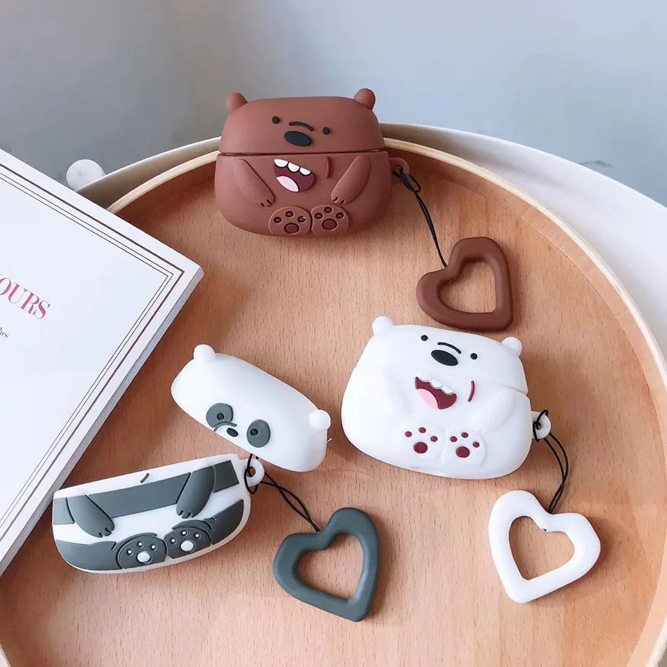3D Earphone Case For Airpods Pro Silicone Crocodile Pig Bear Cartoon Headphone/Earpods Cover Apple Air pods 3 | Электроника