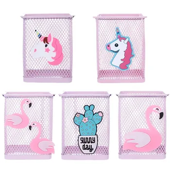 

Kawaii Pink Unicorn Cactus Flamingo 1 Pcs Office Home Storage Box Manage Case Pencil Pen Holder Stand Student Stationery