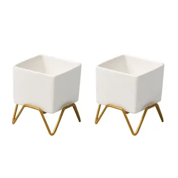 

2 Sets Mini Ceramics Flowerpot Delicate Durable Useful Garden Plant Pot Plant Container Flower Holder For Indoor Home Balcony