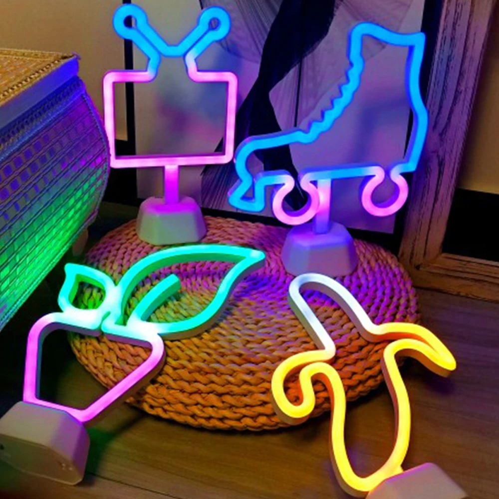 Led Neon Sign Light Colorful Halloween Bat Candy Neon Lamp Holiday Xmas Party Wedding Decor Kids Room Decoration Night Lamp 1