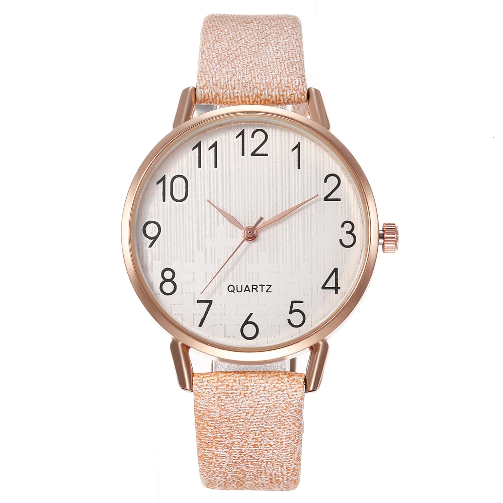 Relogio Feminino роскошные женские модные часы простые ЖЕНСКИЕ НАРЯДНЫЕ наручные часы классический дизайн женские кварцевые кожаные часы - Цвет: kh150-pink
