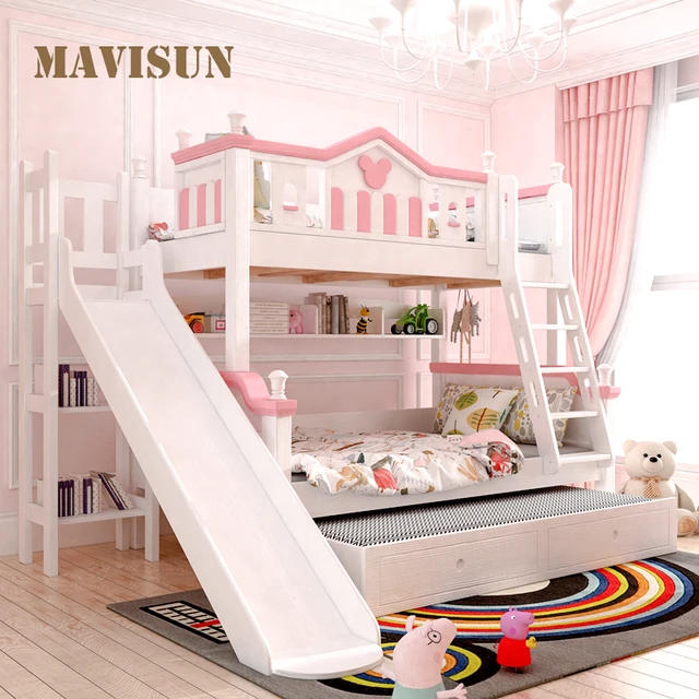 2022 new furniture pink princess rabbit bed children's bed girl simple  modern room master bedroom double cloth bed - AliExpress