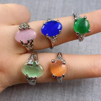 

Natural Stone Ring Fashion Jewelry Geometry And High Quality Mix Pack 20pc/pack for Women Girls Party Ring Gifts Size 18-20