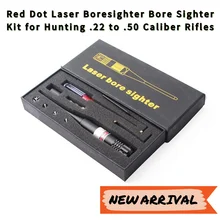 Red Dot Laser Boresighter Bore Sighter Kit for Hunting .22 to .50 Caliber Rifles
