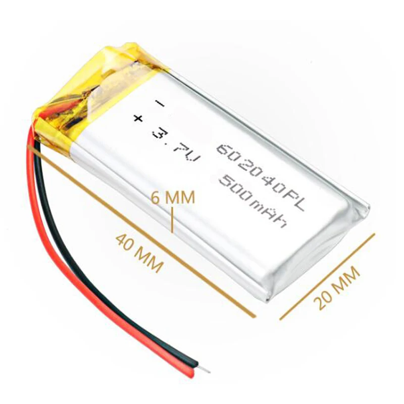 Литий ионная/литий ионная аккумуляторная батарея 3 7 в 500 мАч 602040 для mp3 mp4 GPS