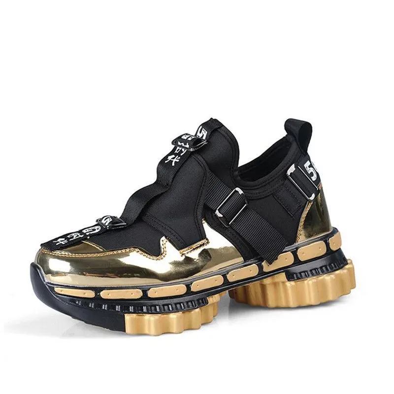 Новые уличные мужские кроссовки для бега, Высококачественная Мужская Спортивная обувь для бега и ходьбы, дышащие механические Спортивные кроссовки - Цвет: Золотой