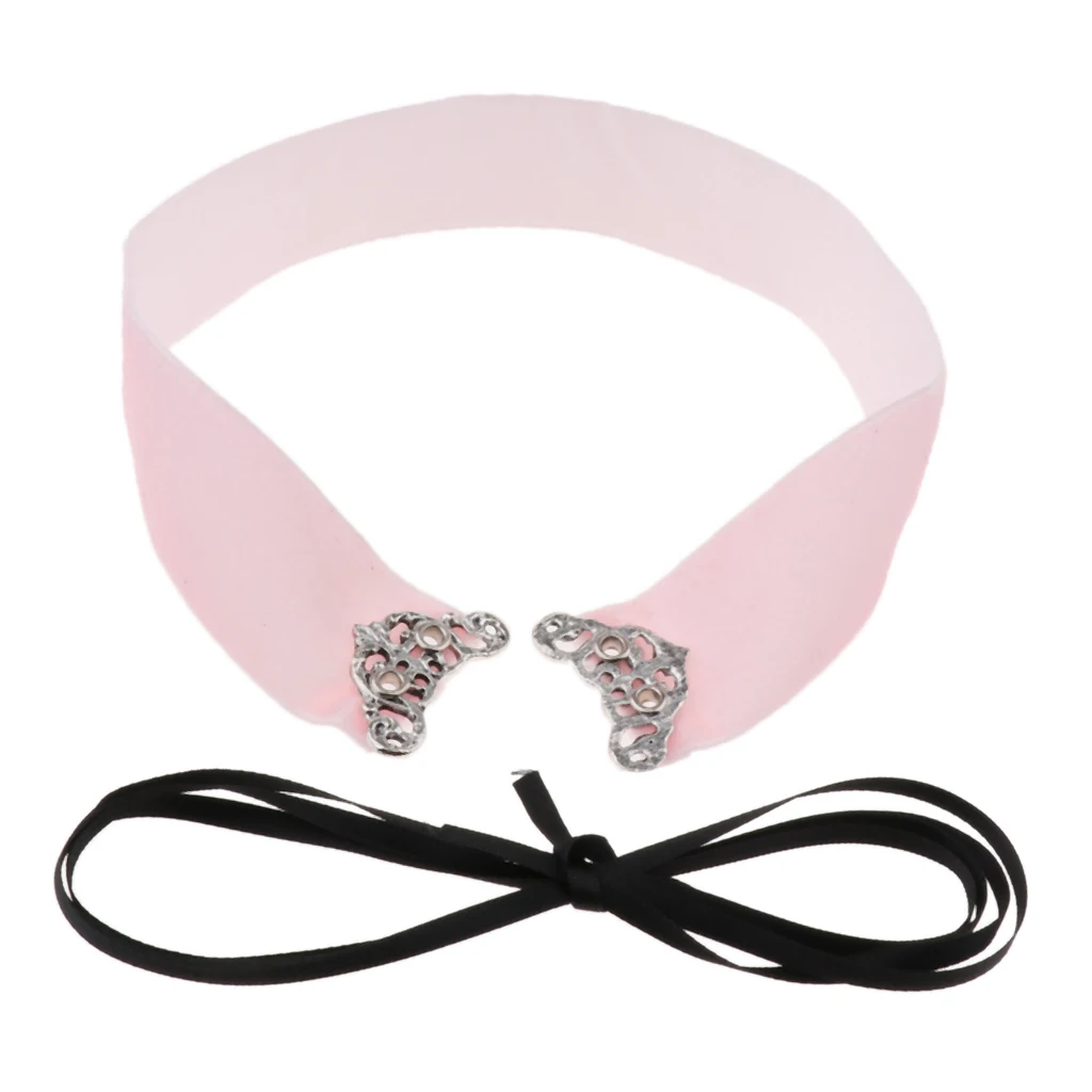 Wide Thick Punk Boho Summer Velvet Lace up Choker Necklaces Adjustable for Women Girls