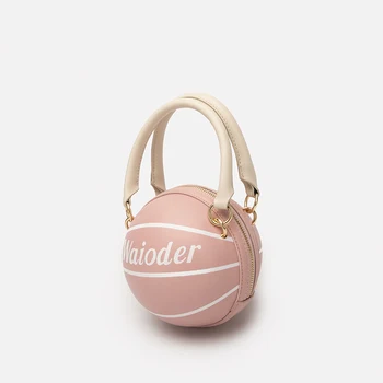 

2020 Autumn/Winter New Lady's Bag Fashion Personality Creative Small Round Bag Hand Bag Cross-Body Lovely Basketball Bag