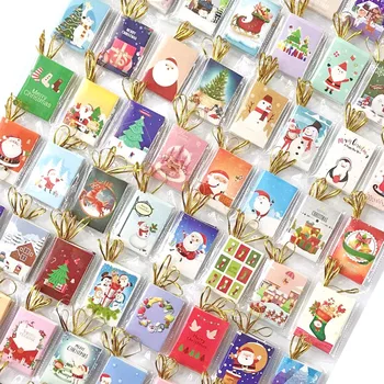 

wholesale 320pcs christmas cards pendant Santa Claus mini greeting Cards Kids New Year Postcard Gift Xmas Thanks Cards For Xms