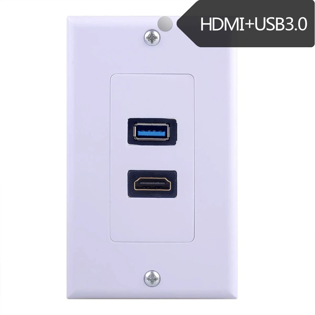 

SOONHUA HDMI USB 3.0 Wall Plate Single GANG USB HDMI Wall Outlet Mount Socket Face Plate Cover USB Port Data Transmission