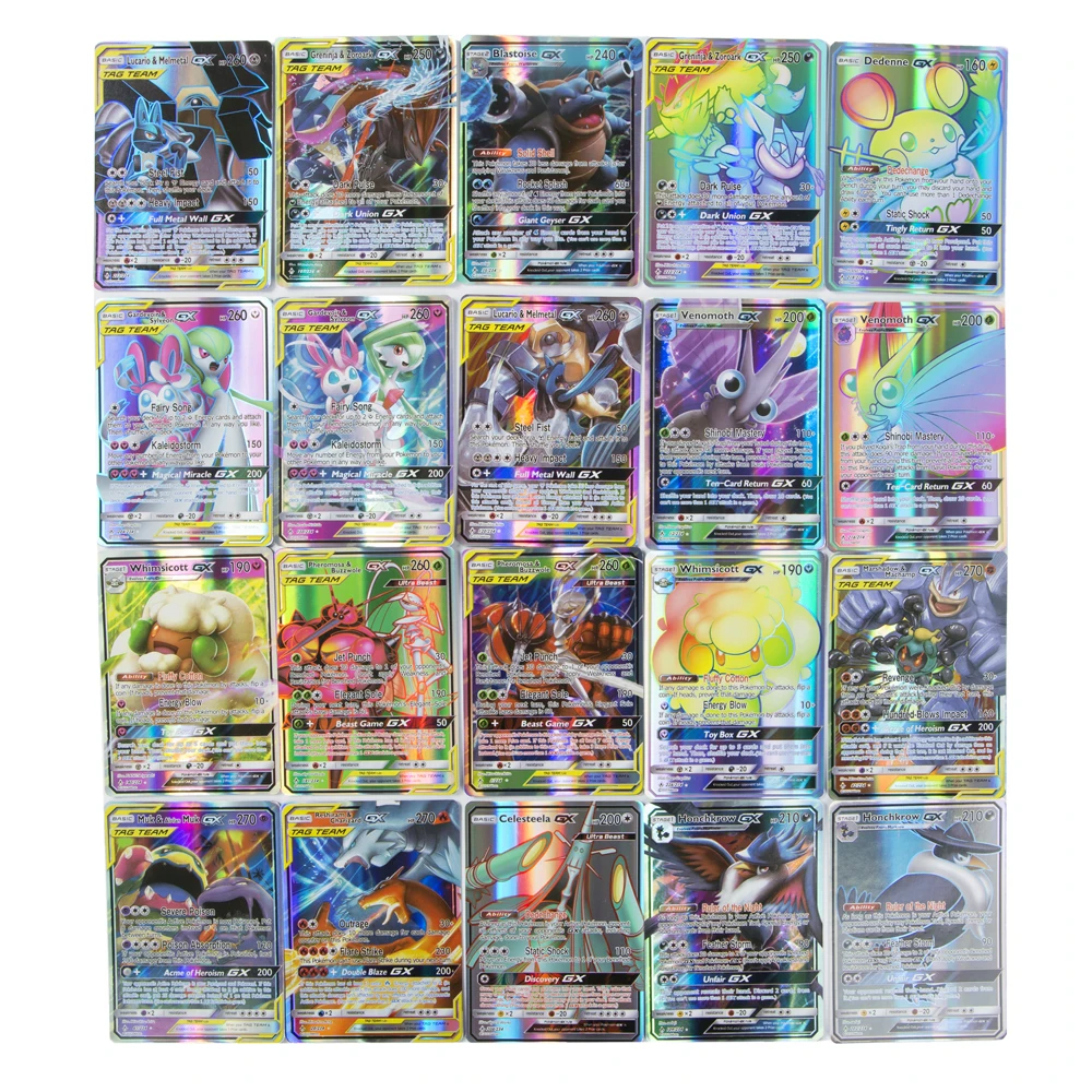Toys Pokemon-Cards 100-Tag-Team Carte Battle 20 Gx Featuring-60vmax-200 EX100 20-Mega