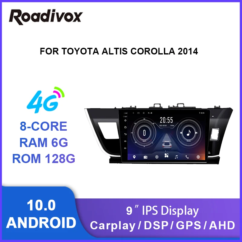 Автомагнитола 9 дюймов android 10 0 видеоплеер с gps-навигацией для Toyota Altis Corolla 2014 2016 LHD