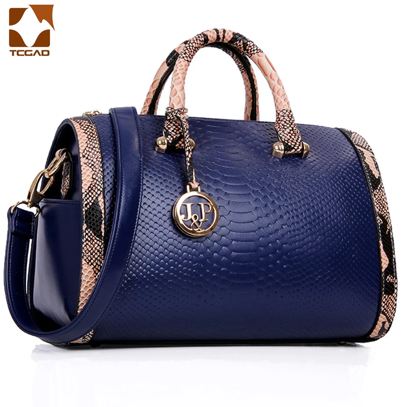 

2019 Fashion Handbags Women Snake Print Single Shoulder Bag Fashion Handbags Black/Red/Blue Lady Shoulder bag crossbody bag Hot