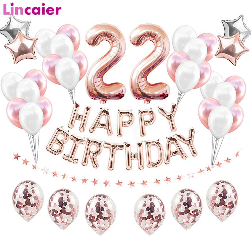 Ballons Pour Joyeux Anniversaire De 22 Ans 38 Pieces Decorations De Fete Rose Or Rose Argent Pour Homme Et Femme Aliexpress Ballons Pour Joyeux Anniversaire De 22 Ans 38 Pieces Decorations De Fete Rose Or Rose Argent Pour Homme Et Femme Aliexpress
