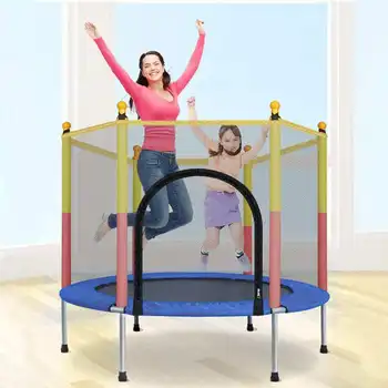 

1.4M/55 inch Baby Children Home Indoor Trampoline Jumping Child Fitness Exercise With Protection Net Bed Outdoor Bed Load 440lbs