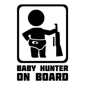 

30324# baby hunter on board car sticker reflective car decal waterproof stickers on car truck bumper rear window vinyl die cut