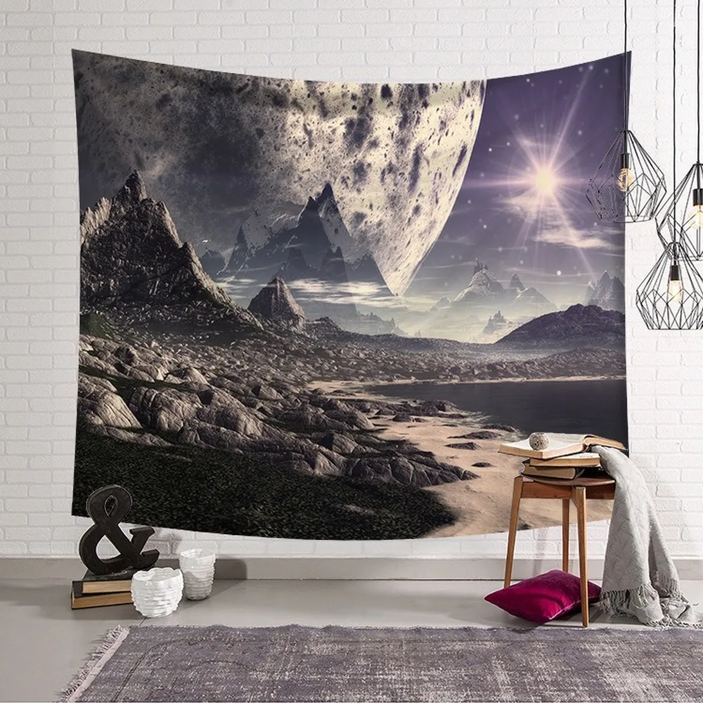 

Science Fiction Universe Celestial Bodies Wall Tapestry Wall Fabric Fantasy Landscape Wall Cloth Tapestries Background Blanket