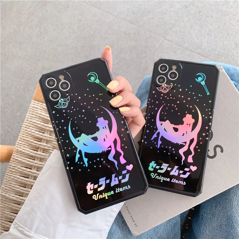 Чехол для телефона Laser Сейлор Мун iPhone 7 8 Plus X XS Max Xr 11 Pro мягкий силиконовый IMD чехол