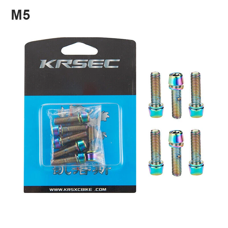 

KRSEC Handlebar Stem Fixing Screws M5/M6x18mm Bike Part Repair Bolts 6pcs/set