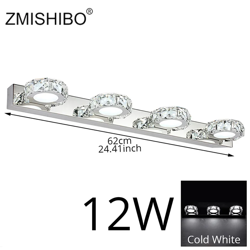 Круглая Хрустальная зеркальная лампа ZMISHIBO 3 Вт/6 Вт/9 Вт/12 Вт светодиодный
