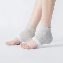 

2021new 1pair Gel Heel Socks Moisturing Spa Gel Socks Feet Care Fingerless Boat Socks Yoga Dance Socks Women Men Anti Dry Heel