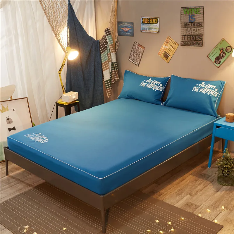 

Dogs Embroidered Percale Stone Wash Microfiber Nordic Fitted Sheet Set Double Twin Single Size Bed Linen Set