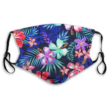 

Fillter Face Cloth for Men Tropical Flowers Reusable Breathable Mouth Half Face Ear Loops for Running Double Protection
