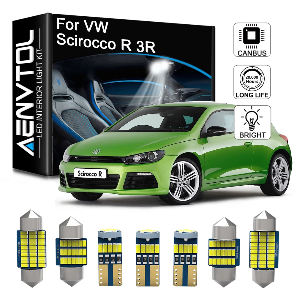 AENVTOL 12 шт. Canbus Внутреннее освещение для Volkswagen VW Scirocco R 3R 2009-2017 автомобильная