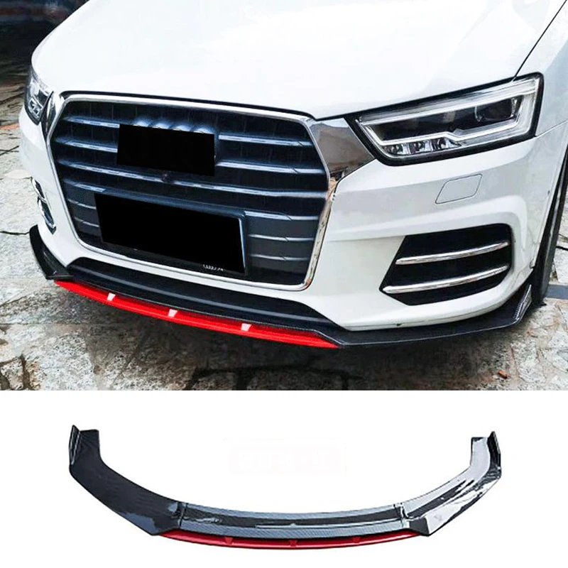 Applicable To For Audi Q3 Accessories 3Pcs Car Front Bumper Split Lip