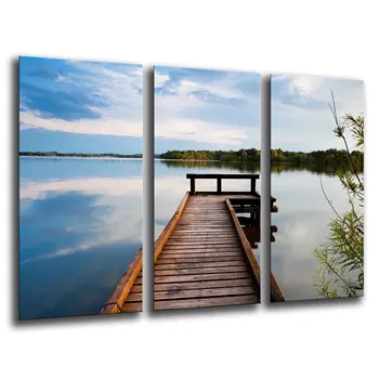 

Lake Groningen, Sunset, photo print on wood, modern picture decorative 26202