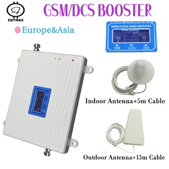 

ZQTMAX GSM DCS Signal Booster 2G 4G Mobile Signal Amplifier LTE Data Repeater with Indoor / Outdoor Antenna accessories
