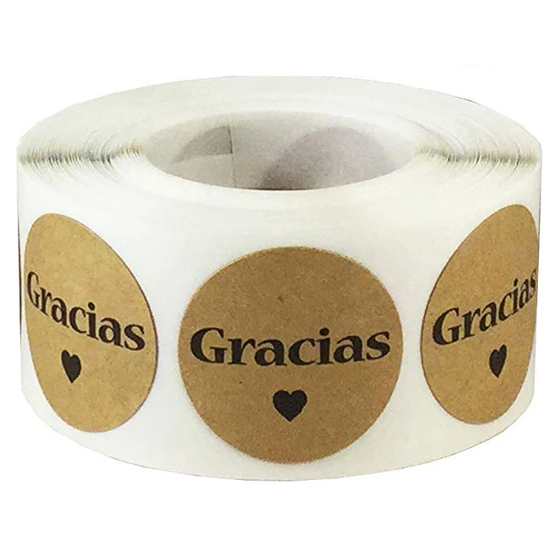 Etiquetas adhesivas de agradecimiento personalizadas en español, bricolaje, decoración de boda, regalo de fiesta de cumpleaños, sello para envoltura